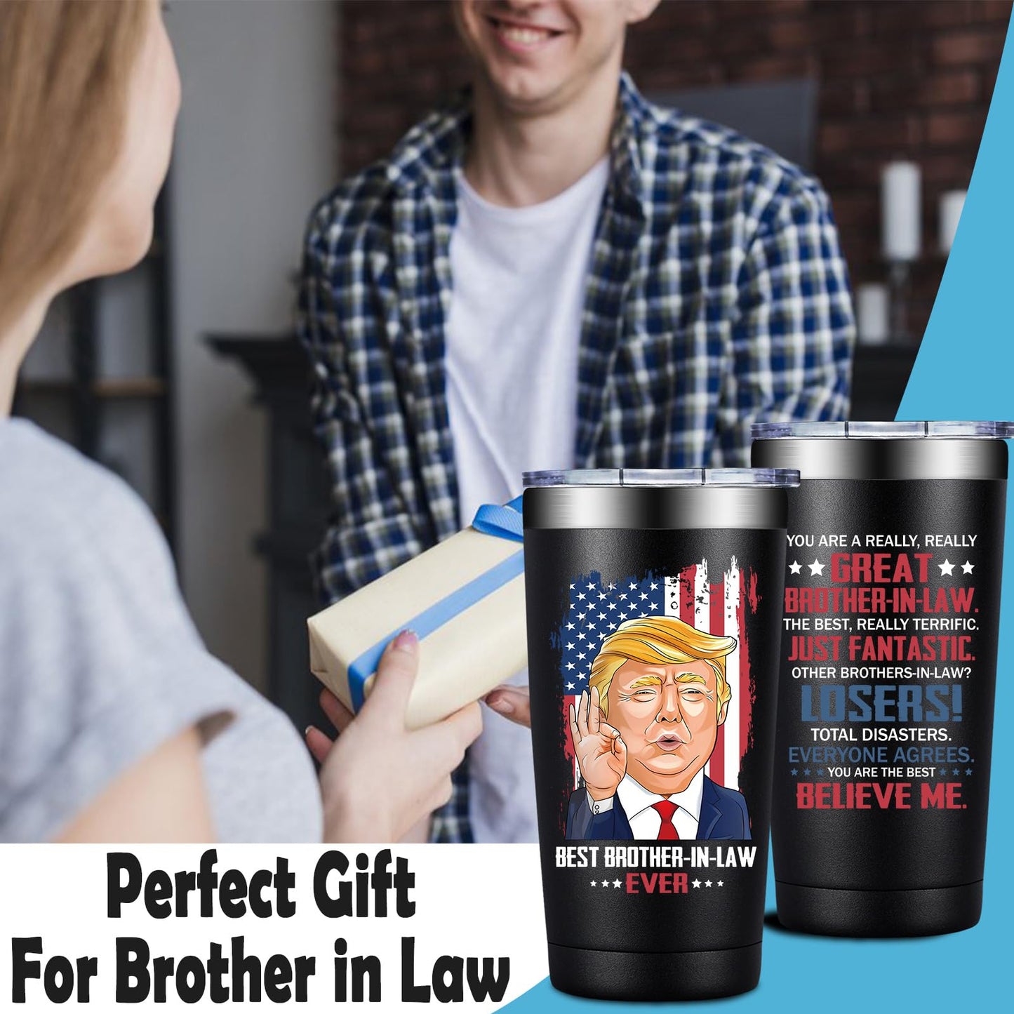 Grifarny Brother in Law Gifts - Christmas, Fathers Day, Birthday Gifts for Brother in Law - You Are a Really Really Great Best BrotherinLaw Tumbler Cup 20oz
