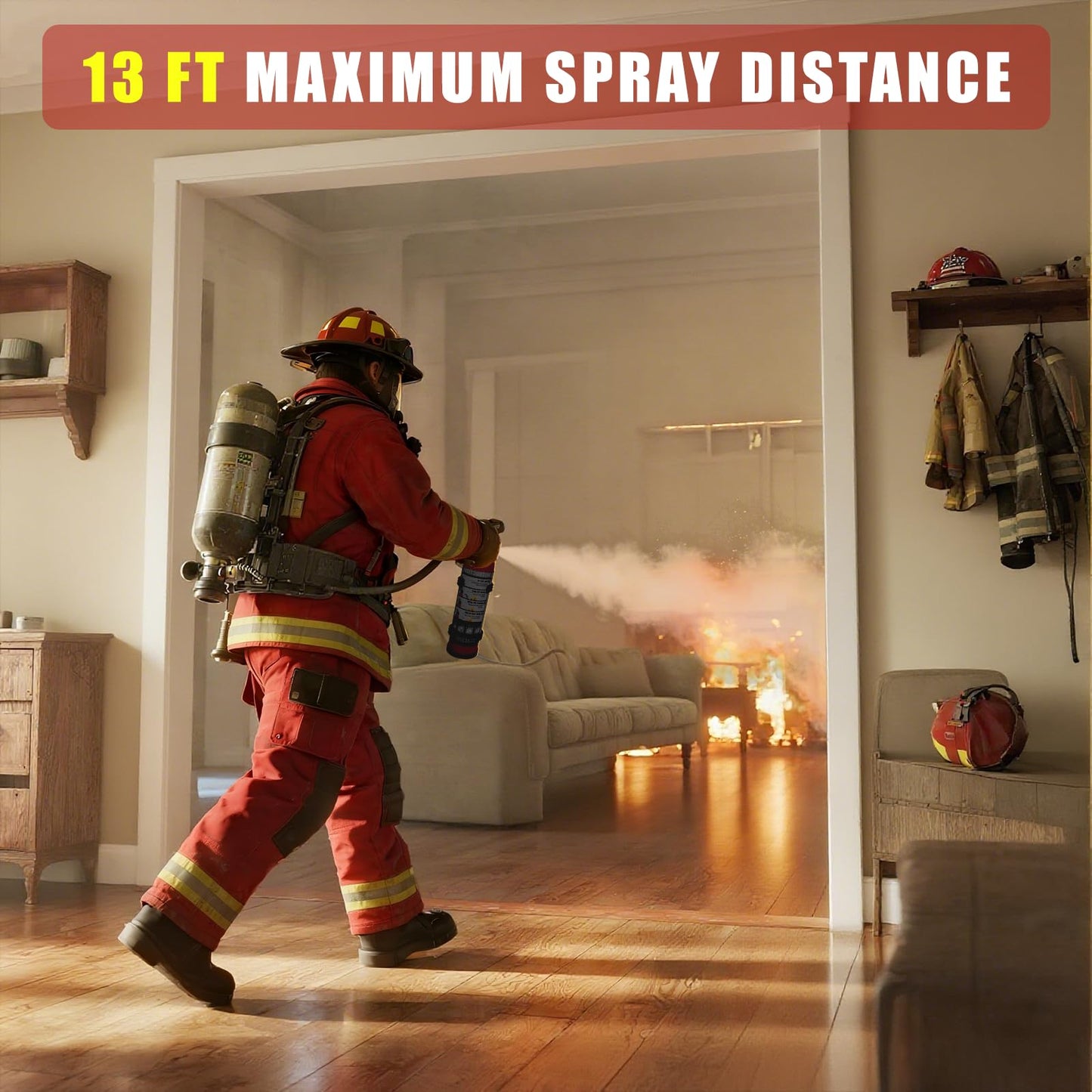 Small Fire Extinguisher for Home & Car – (2-Pack, 1.32lb Each) Portable Dry Chemical Fire Extinguishing Spray | For Kitchen Grease, Electrical, Vehicle & Garage Fires, Easy to Use