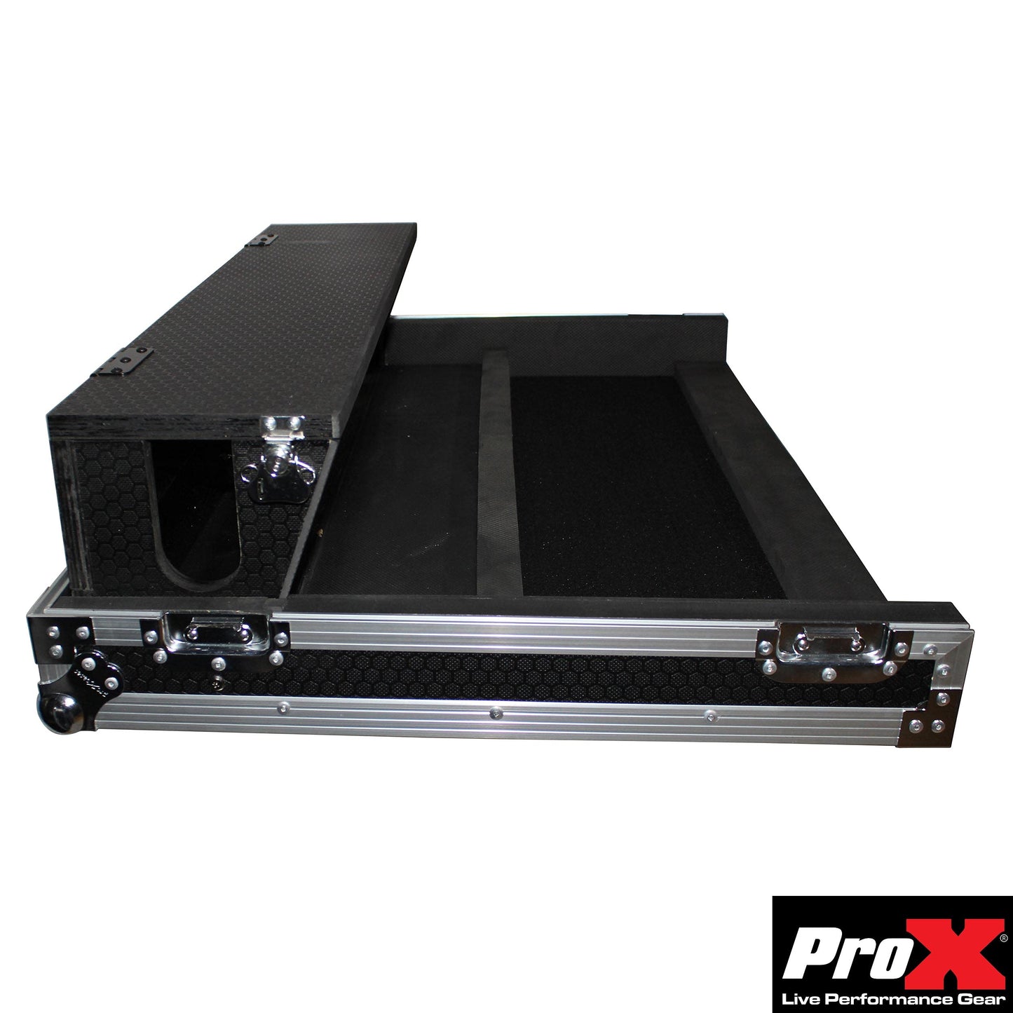 Prox Xs-Ahqu32Dhw Ata Digital Audio Mixer Flight Case For Allen & Heath Qu-32 Console With Doghouse Compartment And Caster Wheel