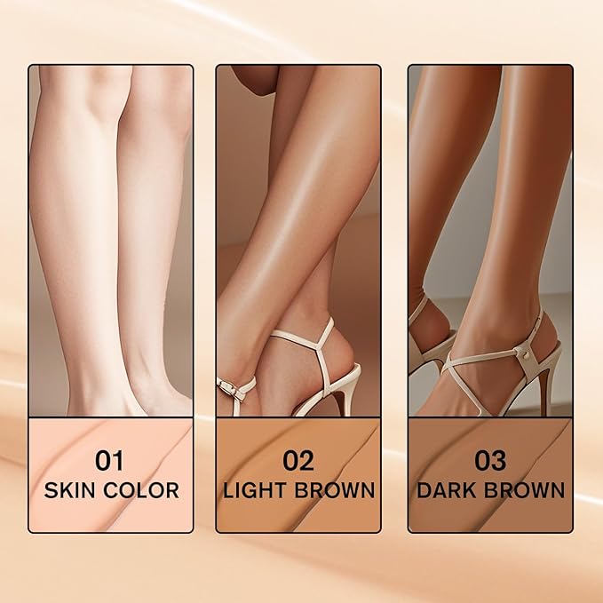 Leg Makeup Waterproof with Brush, No Transfer Body Makeup for Legs Full Coverage Waterproof Concealer, Scar & Tattoo Cover Up for All Skin Tones, Long Lasting Makeup (#01)