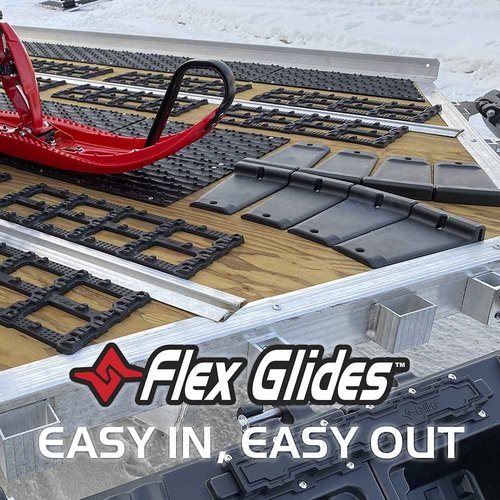 Caliber Grips Snowmobile Trailer Traction 6-Pc Set and High Profile Flex Glides 8-pc Set, 13200 and 13343