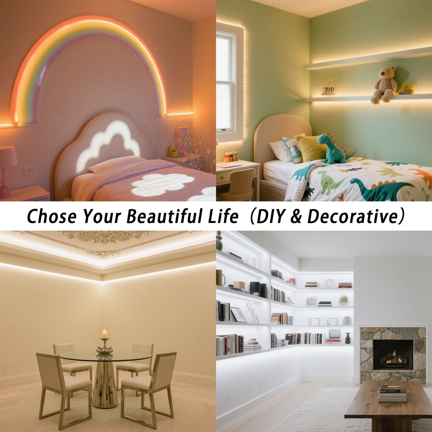 RadiantFlux 32.8ft LED Strip Light with Remote, 3000K-6000K Dimmable Bright Warm White Led Lights Strip, Flexible DC24V Led Tape Light for Bedroom, Kitchen, DIY Lighting