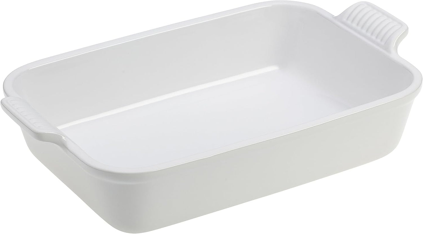 Le Creuset Stoneware Heritage Rectangular Dish, 4 qt. (12" x 9"), White