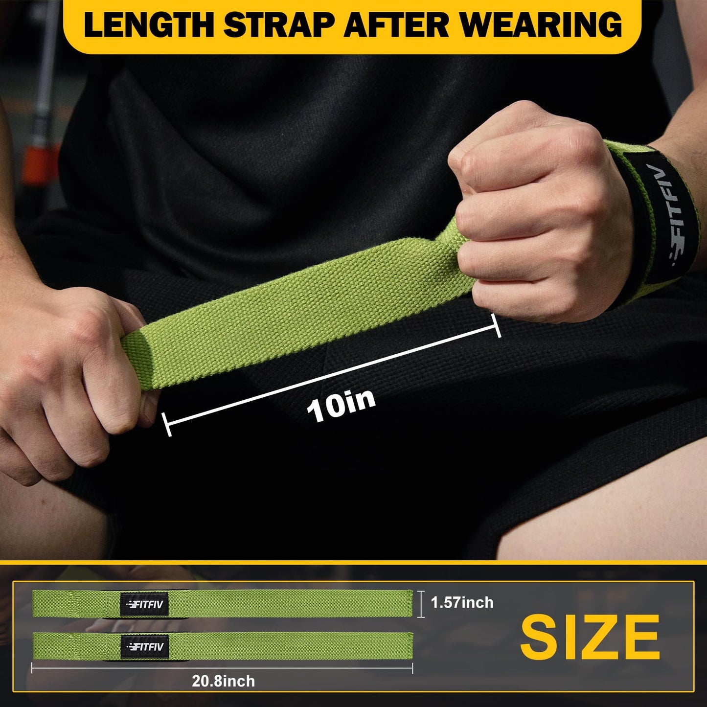 FITFIV Lifting Straps for Weightlifting, Lifting Wrist Straps for Gym Strength Training, Neoprene-padded Wrist Cushion - Men & Women