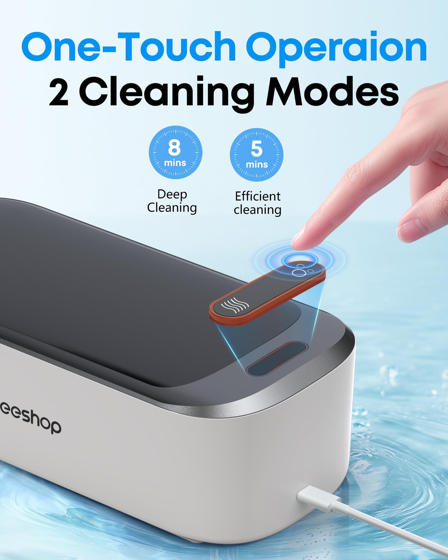 Professional Ultrasonic Jewelry Cleaner - 550ml(19oz) Ring Cleaner with Degas Function, 2 Time Modes, 48Khz Jewelry Cleaner Sonic Machine for Eyeglasses, Dentures, Retainer, Necklaces, Watch(Black)