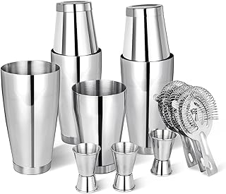 Mwellewm Boston Shaker Cocktail Set Bartender Kit, 12 Pcs Drink Shaker with Strainer Bartending Martini Shaker Tin with 18...