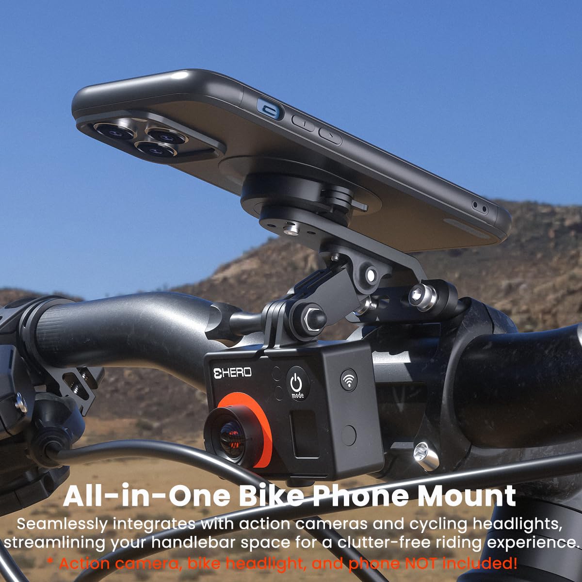 Sincetop Bike Phone Holder, Aluminum Out-Front Bicycle Stem/Handlebar Phone Mount - 1S Quick Lock And Release Bicycle Phone Hold
