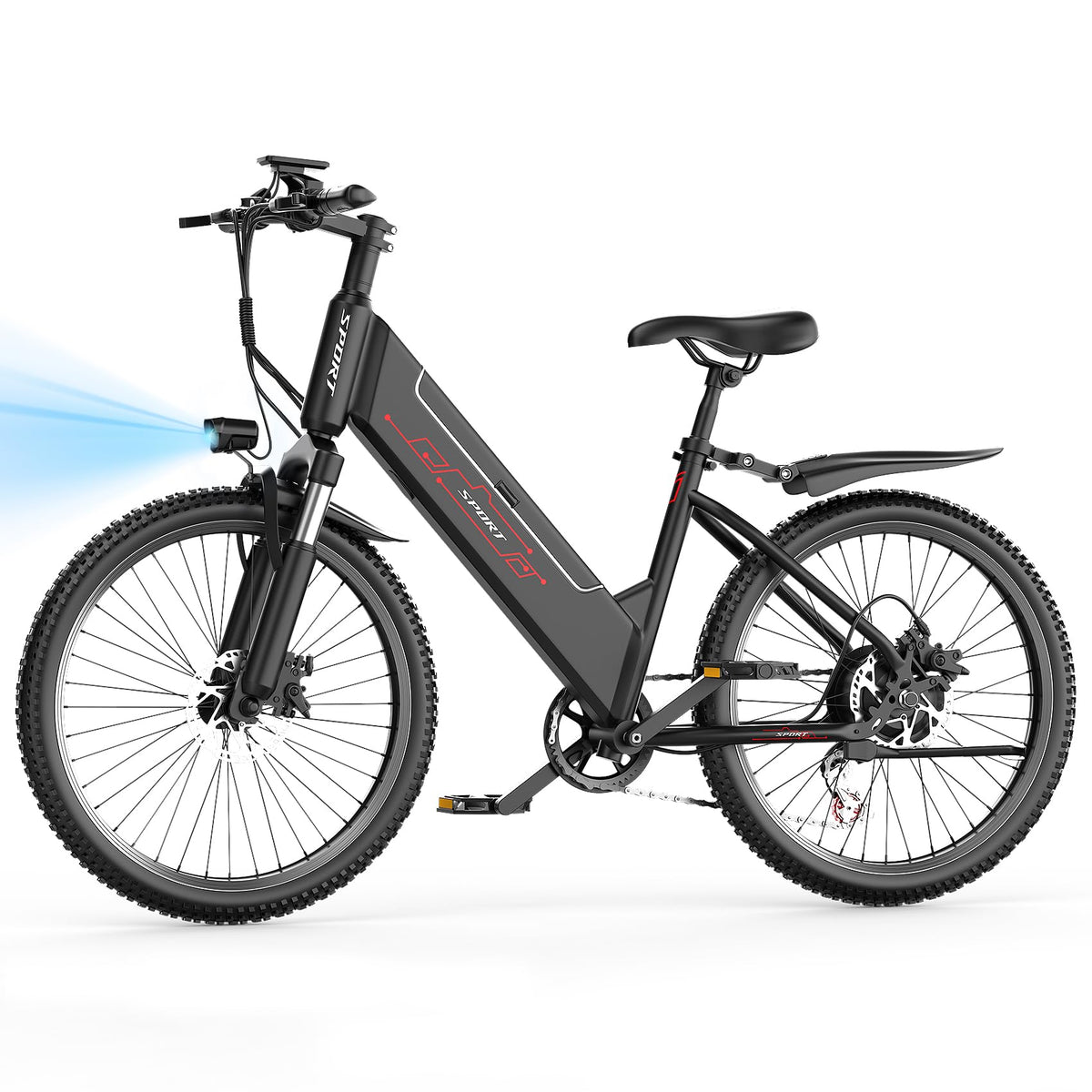 Electric Bike for Adults, 1500W Motor Peak Ebike, 480Wh Removable Battery E Bike, Max 65Miles 28MPH, 26" Electric Mountain Bike, 7-Speed & Front Suspension, Electric Bicycle for Commute