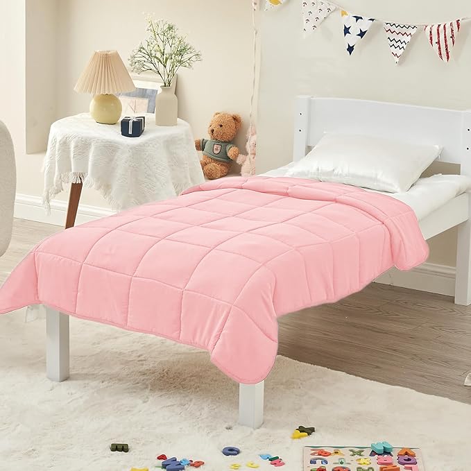 yescool Weighted Blanket (5 lbs, 36" x 48", Pink) Cooling Heavy Blanket for Sleeping Perfect for 40-60 lbs, Breathable Blanket with Premium Glass Bead, Machine Washable