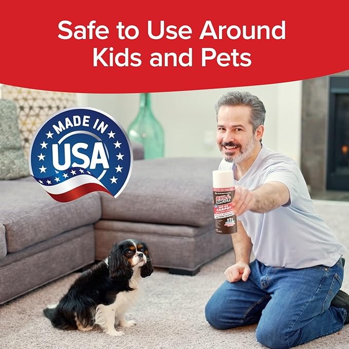 Horsepower Bull Shot No BS Carpet Spot & Stain Remover, AS SEEN ON TV, Made In USA, Just Point & Spray, No Bending or Scrubbing, Hands-Free, Stain-Lifting Foam-Action, Pets Stains & Odors, Soda & More