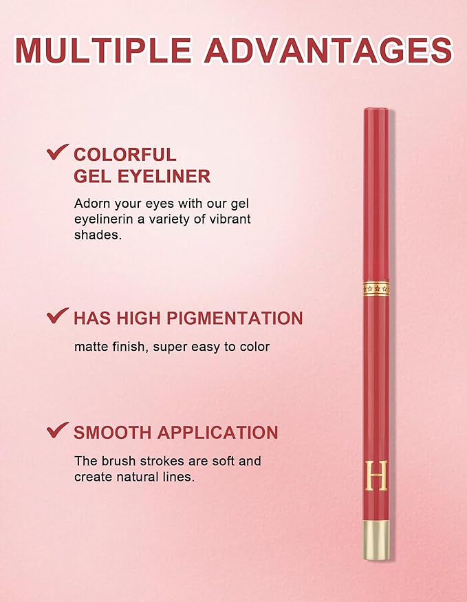 2PCS Matcha Green Gel Eyeliner Pencil, Waterproof & Smudge Proof Eyeliner, Colorful Eyeliner Gel Pen, Soft and Smooth Texture, Hypoallergenic Eye Liner Pen Makeup for Women