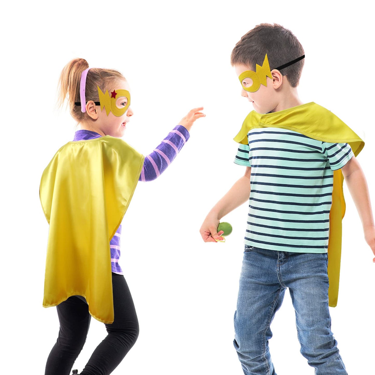 D.Q.Z Superhero-Capes for Kids 20 Sets, Birthday Gifts for Boys Girls Role Play, Super Hero Toys for School Halloween Party (Gold)
