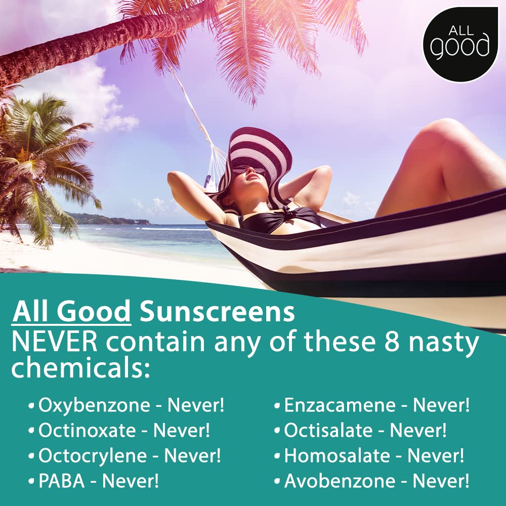 All Good Tinted Mineral Sport Sunscreen Lotion for Face & Body - UVA/UVB Broad Spectrum, SPF 30, Coral Reef Friendly, Water Resi