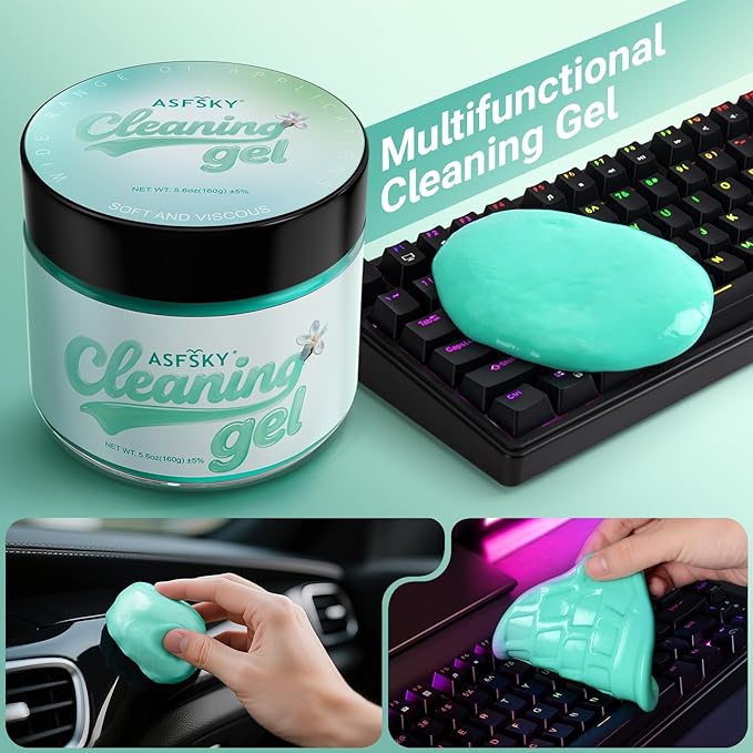 ASFSKY Car Cleaning Gel (Aromatherapy aroma) Dust Cleaning Putty Universal Car Interior Cleaner Keyboard Dust Remover Car Slime Gifts for Men Women girl Christmas stocking stuffers（4 pack）