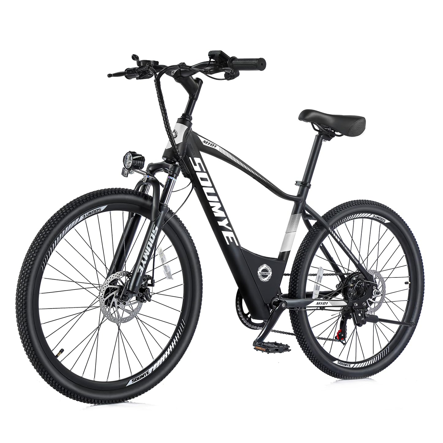 Soumye Electric Mountain Bike for Adults 26" Step-Thru/Over Ebike for Men Women with 350W Motor, 36V 10Ah Built-in Battery, 4 Riding Modes & 40Miles 20MPH