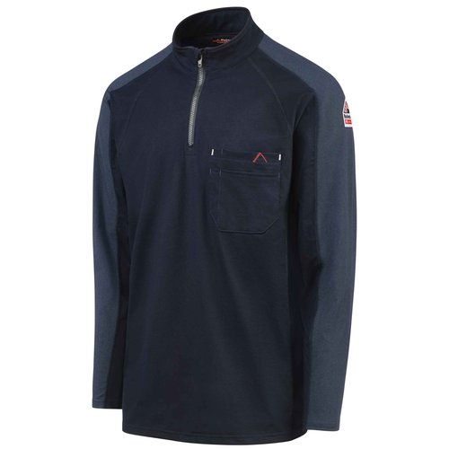Bulwark® Men's 1/4 Zip Flex Knit, Navy, XX-Large