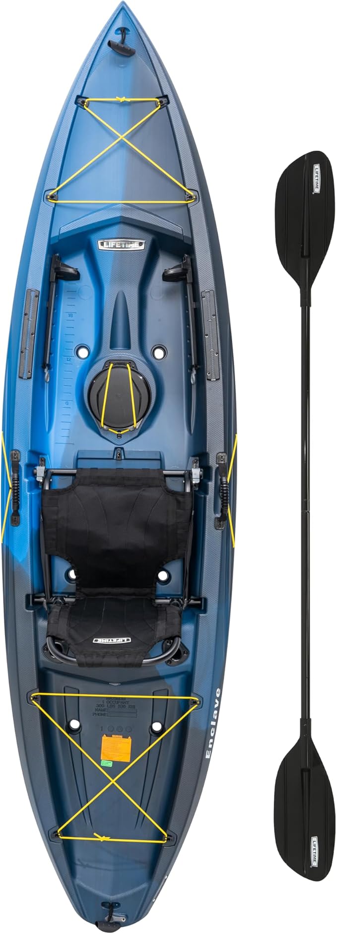 Lifetime Enclave Angler Fishing Kayak, 10.3 Ft, Adjustable Seat, Rod Holders, Blue