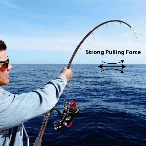 QudraKast Fishing Rod and Reel Combos, Unique Design with X-Warping Painting, Carbon Fiber Telescopic Fishing Rod with Reel Combo Kit, Best Gift for Fishing Beginner and Angler (3.0M Rod)