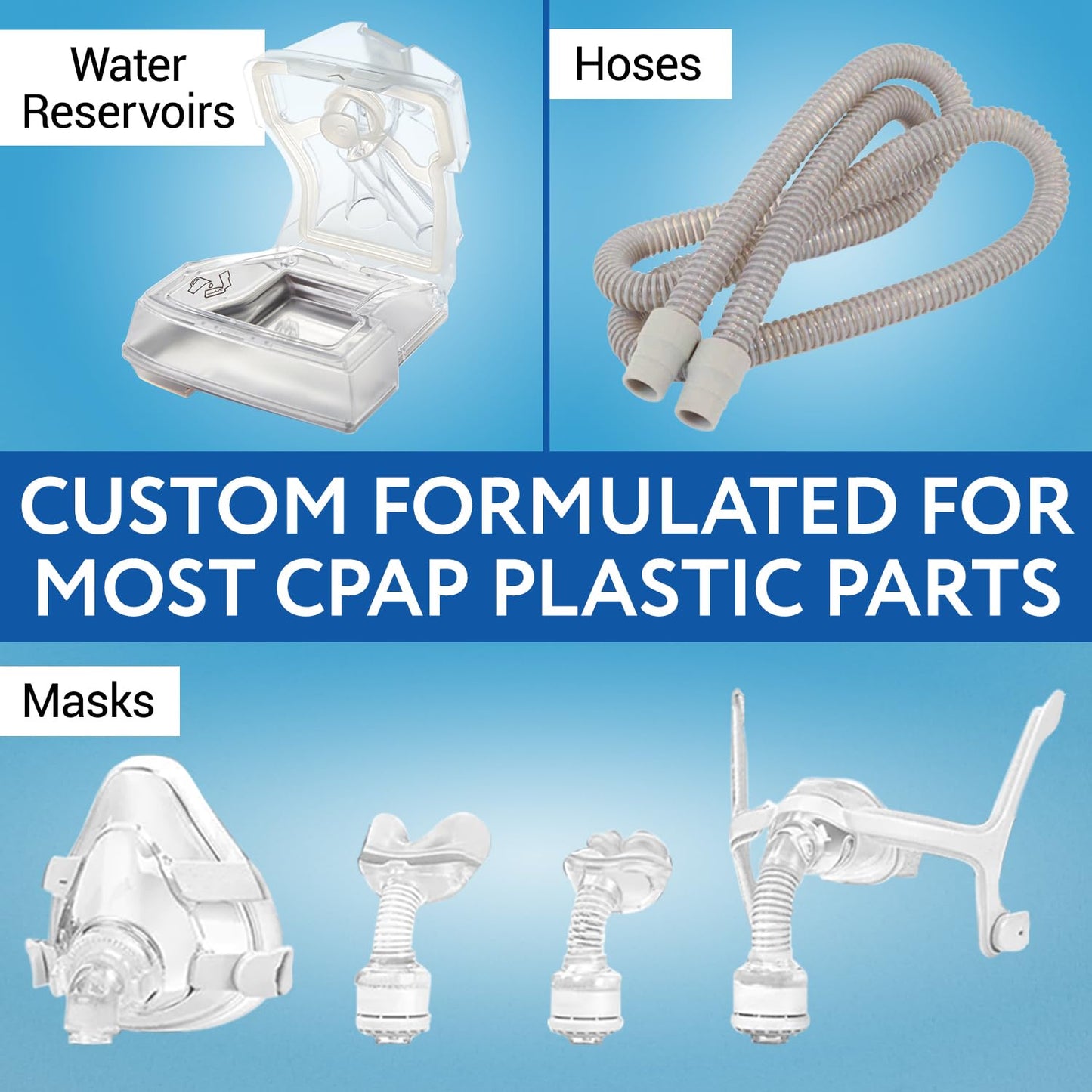 IMPRESA CPAP Cleaning Solution - 2-Pack, 8 Fl Oz Bottles - Residue-Free Citric Acid Descaler - Safe Plastic Component & Sleep System Cleaner - Travel-Friendly Pack