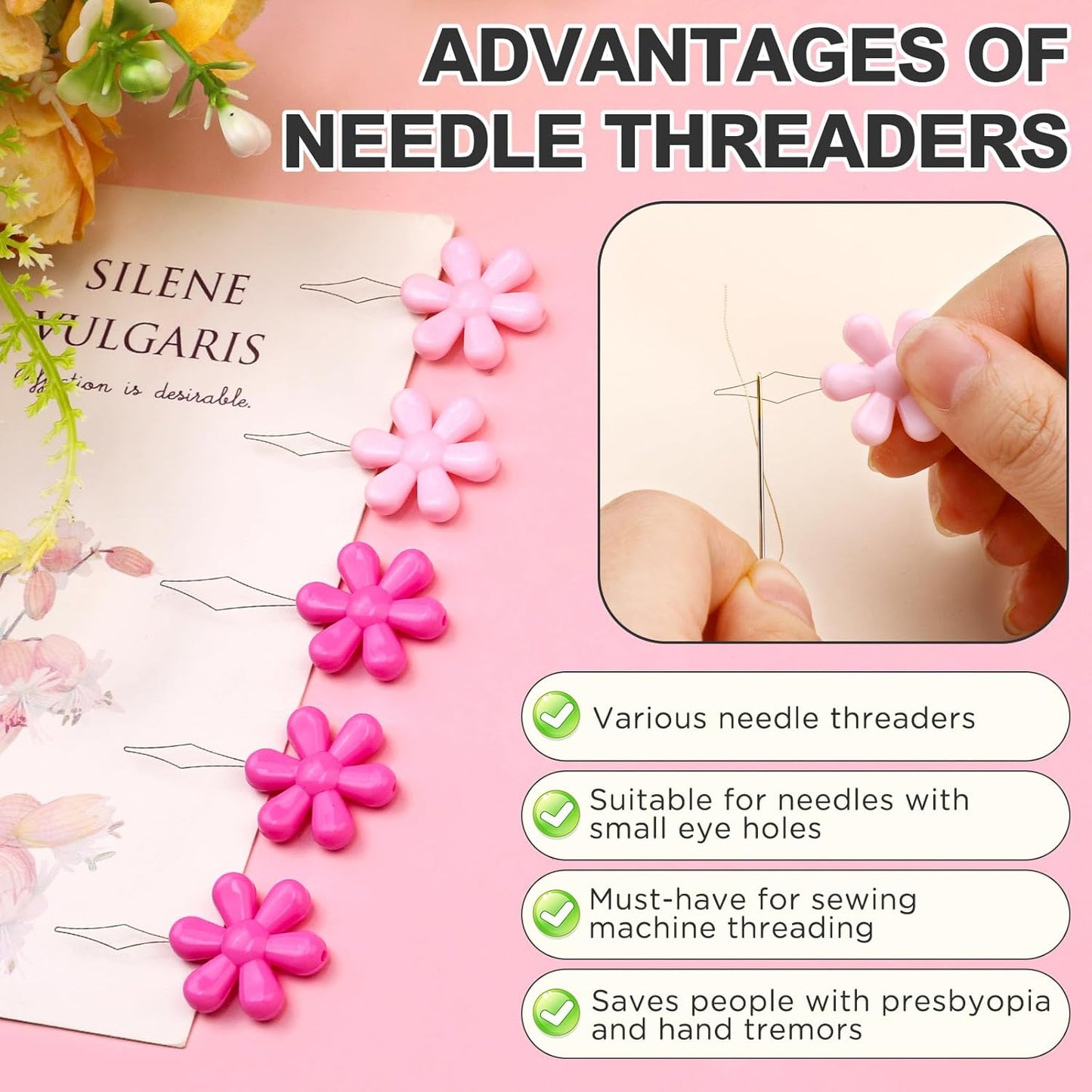 KAQRHFT Needle Threaders, 24 PCS Needle Threader Kit for Needle Work, 4 Types Simple Needle Threader Tool with Clear Storage Box for Hand Sewing, Sewing Machine, Embroidery Floss