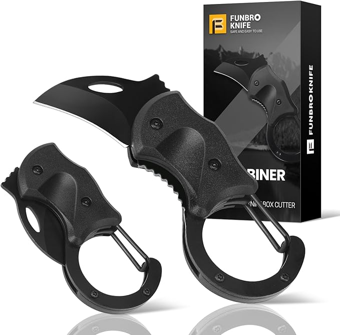 FUNBRO Small Pocket Knife Gift for Men, Keychain Box Cutter with 1.34inch Blade, Mini Folding Knives EDC Gadgets for Every...