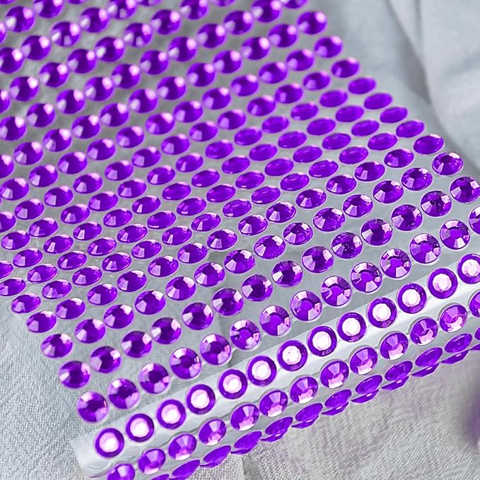 3090PCS Face Gems Eye Jewels Rhinestones Crystals Stickers 3/4/5/6mm with Dark Purple Rhinestones Stickers for Body, Stick on Jewels Makeup Glue for Face Eye Hair Nails Make up and Craft Decor