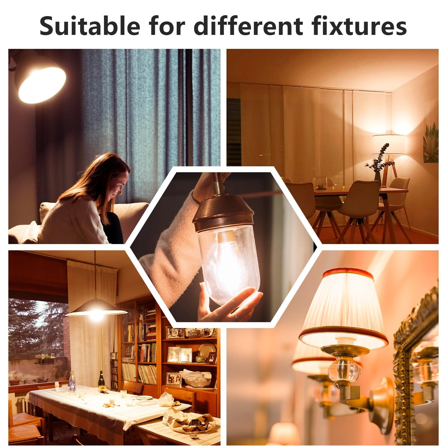 DAYBETTER Vintage LED Edison Bulbs, E26 Led Bulb 60W Equivalent, Dimmable Led Light Bulbs, High Brightness 6W 800 LM Warm White 2700K, ST58 Antique LED Filament Bulbs, Clear Glass, 12 Pack