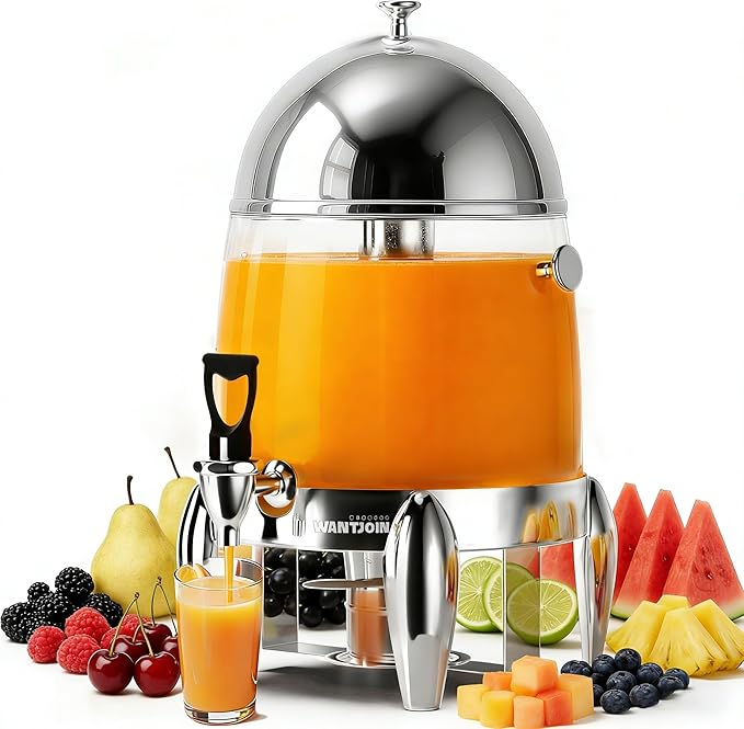 WantJoin Beverage Dispenser With Stand - 3.2 Gallon Drink Dispenser With Ice Core & Fuel Holder, Leakproof Spigot, Visible...