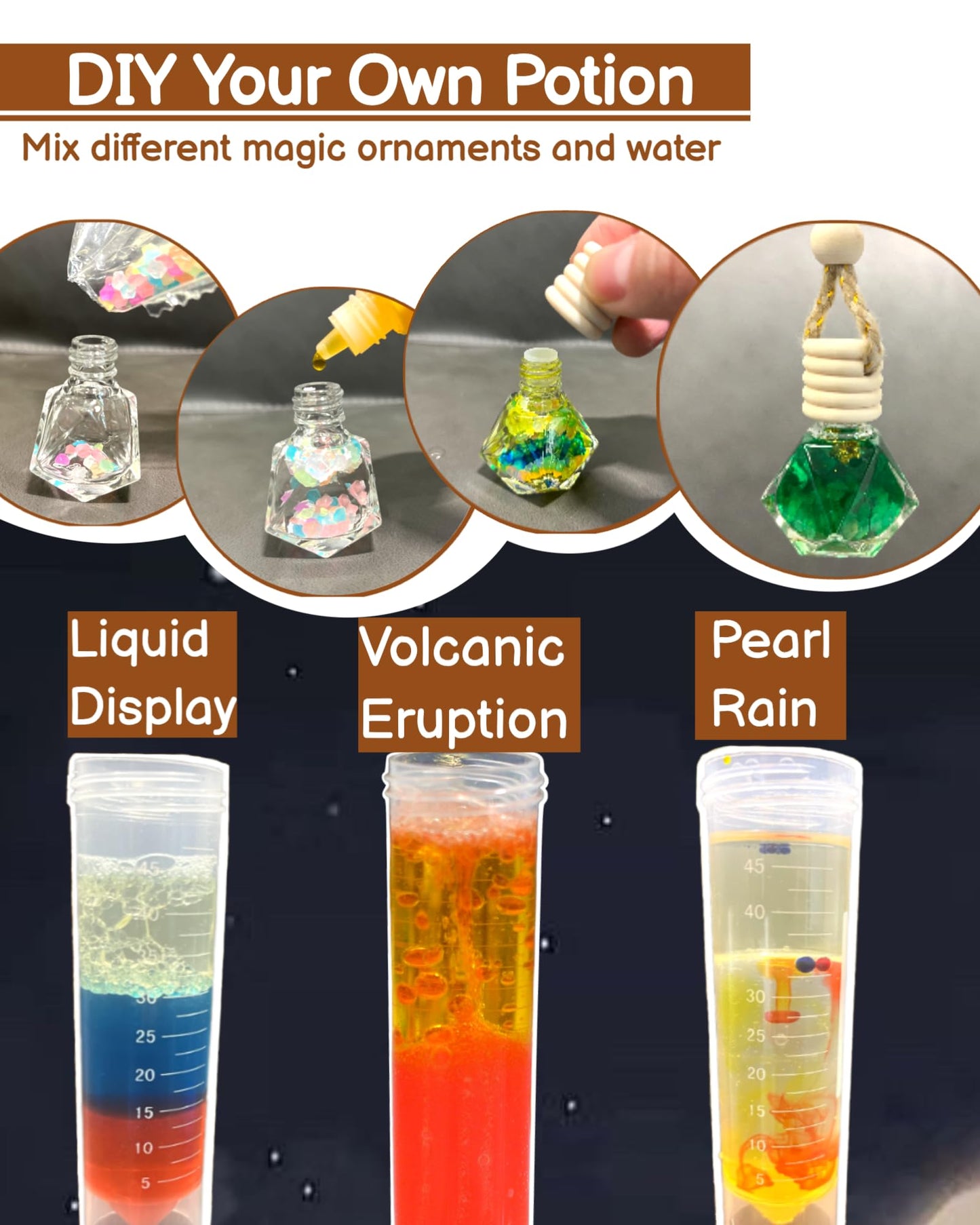 itsfairypro Potion Kits for Kids, Magic Making Set 50+ Mixies with Bottles Hat Glasses & Invisible Pen, Mystery Box Fairy Tricks Craft Toy for Girls Boy Gifts Age 6 7 8 9+