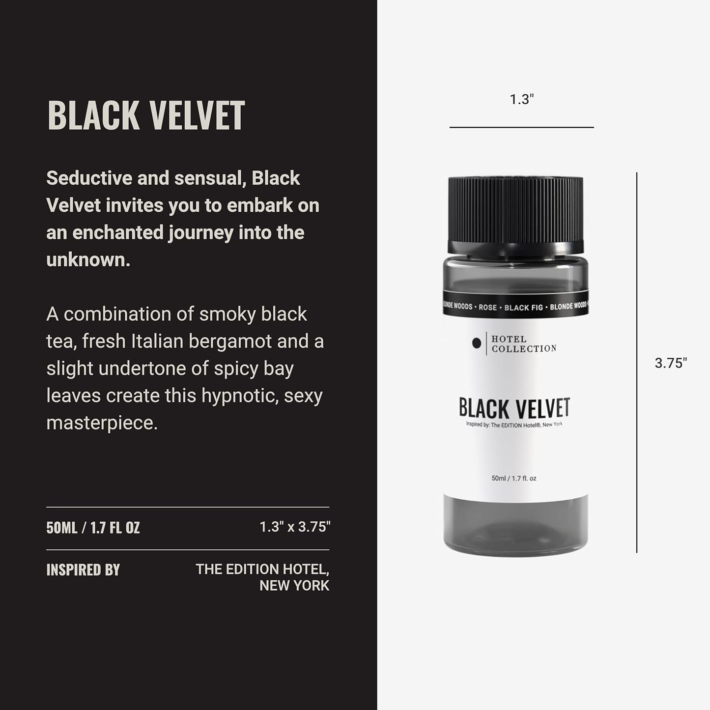 Hotel Collection Diffuser Oil - Black Velvet - Aromatherapy Essential Fragrance Oil - Blonde Woods, Rose, and Black Fig - 50ML 1.7 Fl oz