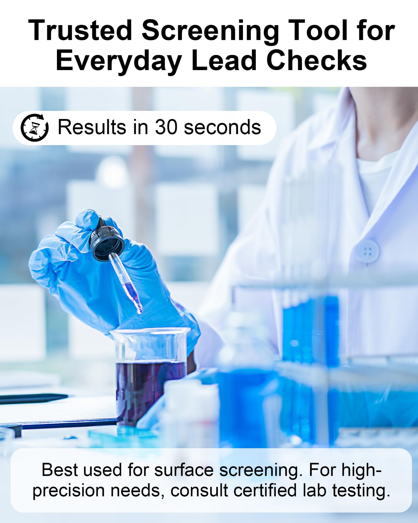 Avelis 30 PCS Lead Test Kit for Dishes, Premium Lead Testing Swabs for Paint & Jewelry, 3rd Generation Fast & Accurate at-Home Heavy Metal Detector Tester for Ceramics