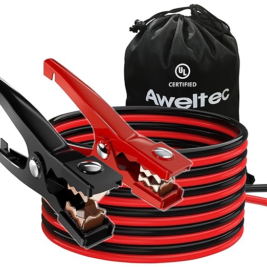 Jumper Cables for Car,8 Gauge 12 Feet Heavy Duty Booster Cable,Quick Connect Automotive Wires with Alligator Clips,Carrying Bag for Cars Trucks