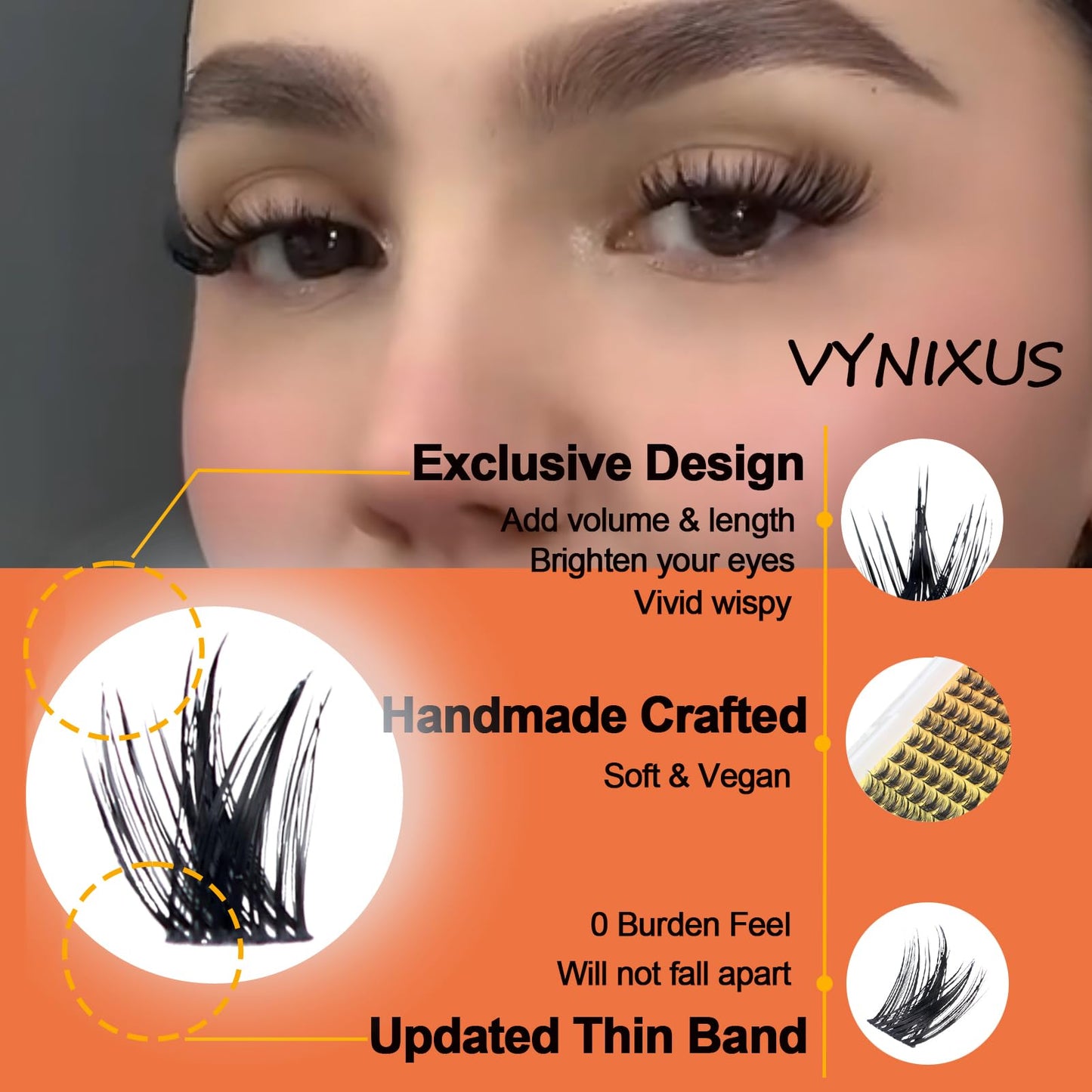 Lash Clusters Kit Wispy Eyelash Clusters DIY Lash Extension Kit with Lash Bond and Seal Waterproof Lash Glue Remover Tweezers Br
