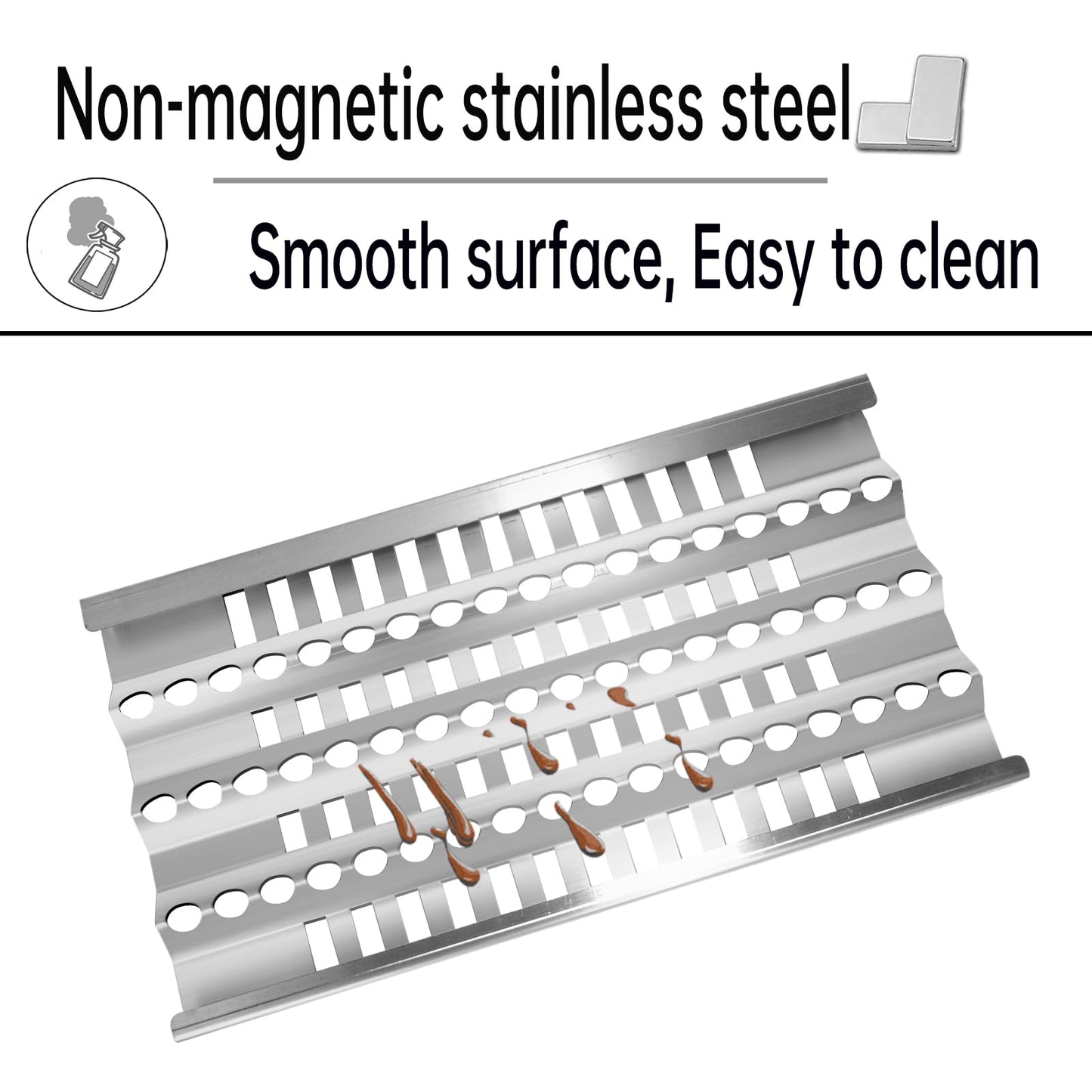 Kalomo Grill Burners Radiant Tray Ceramic Rods for DCS Grill 27DBQR, DCS 36 BGB36-BQARL, DCS 48 BGB48-BQARL, DCS 30 BGB30-BQR-L, 18" Stainless Steel Heat Plates Shield Cook Grill Replacement Parts