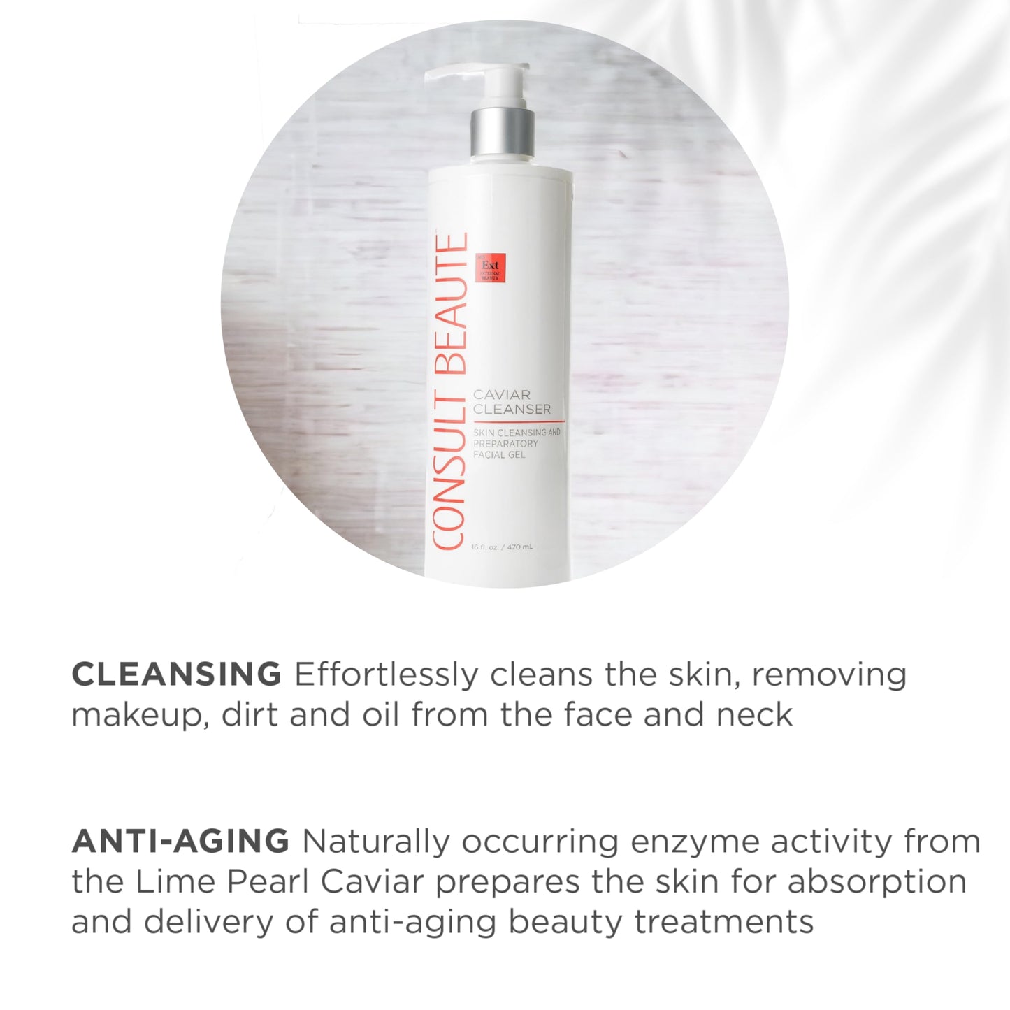Consult Beaute - Caviar Facial Cleanser - Gentle Face Wash and Makeup Remover - Gel to Foam - Skin Hydrating Lime Pearl Caviar -