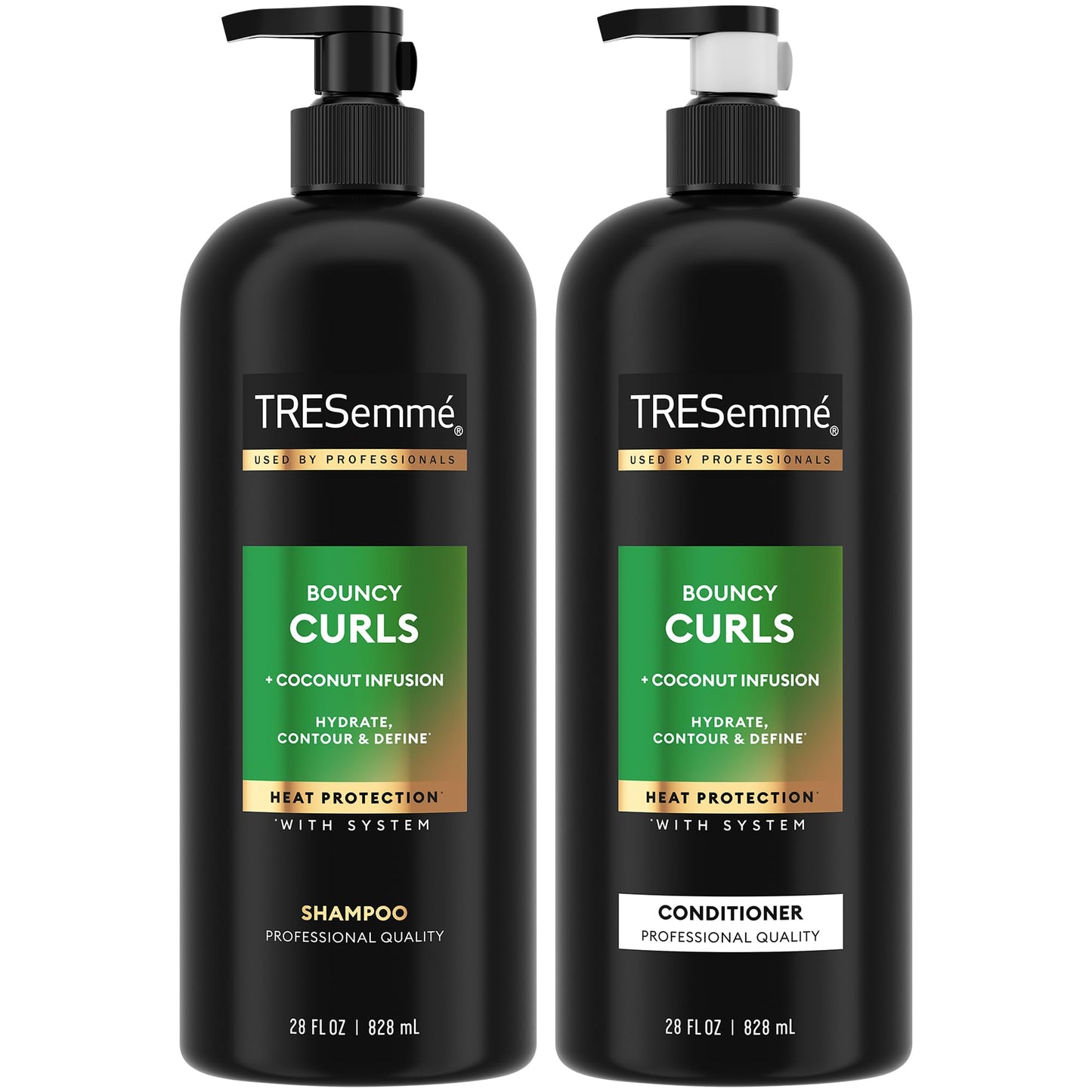 TRESemm   Shampoo and Conditioner Set, Bouncy Curls - Hydrating Curl-Defining, Curly Hair Formula, Frizz-Control Products, 28 Oz