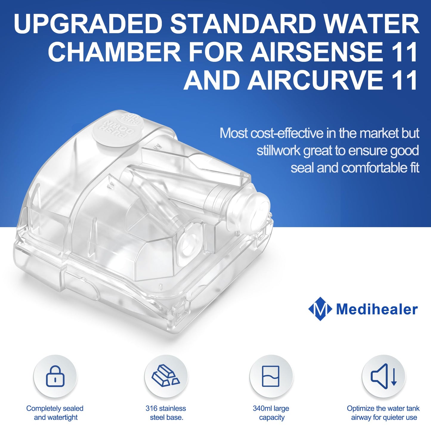 2025 Latest Water Chamber for AirSense 11, HumidAir Water Tub for S11 Series, Upgraded Standard Humidifier Tub Container,Great-Value Supplies by Medihealer.