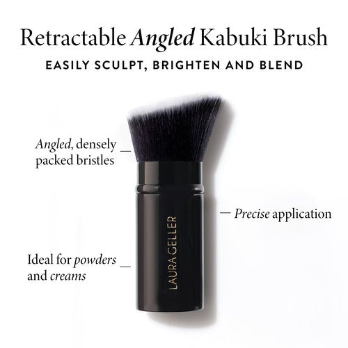 LAURA GELLER NEW YORK Daily Routine Kit (4 PC): Baked Balance-n-Brighten Foundation, Medium + Retractable Kabuki Brush + Blush-N-Brighten, Tropic Hues + Original Baked Highlighter, French Vanilla