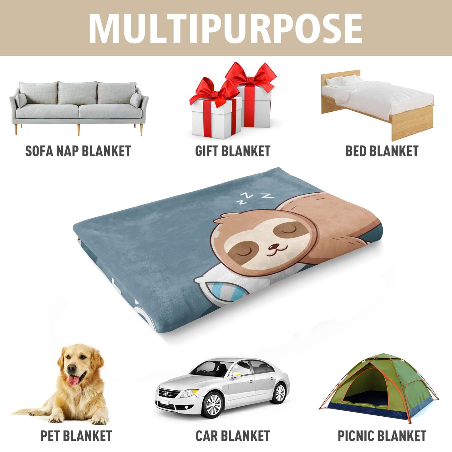 Funny Big Brother Gift, Brother is Charging Sloth Blanket, Birthday Gifts for Brothers Adult, Brother's Gitfs for Christmas Fathers Day, Soft Sloth Throws Blanket for Brothers 60" x 50"
