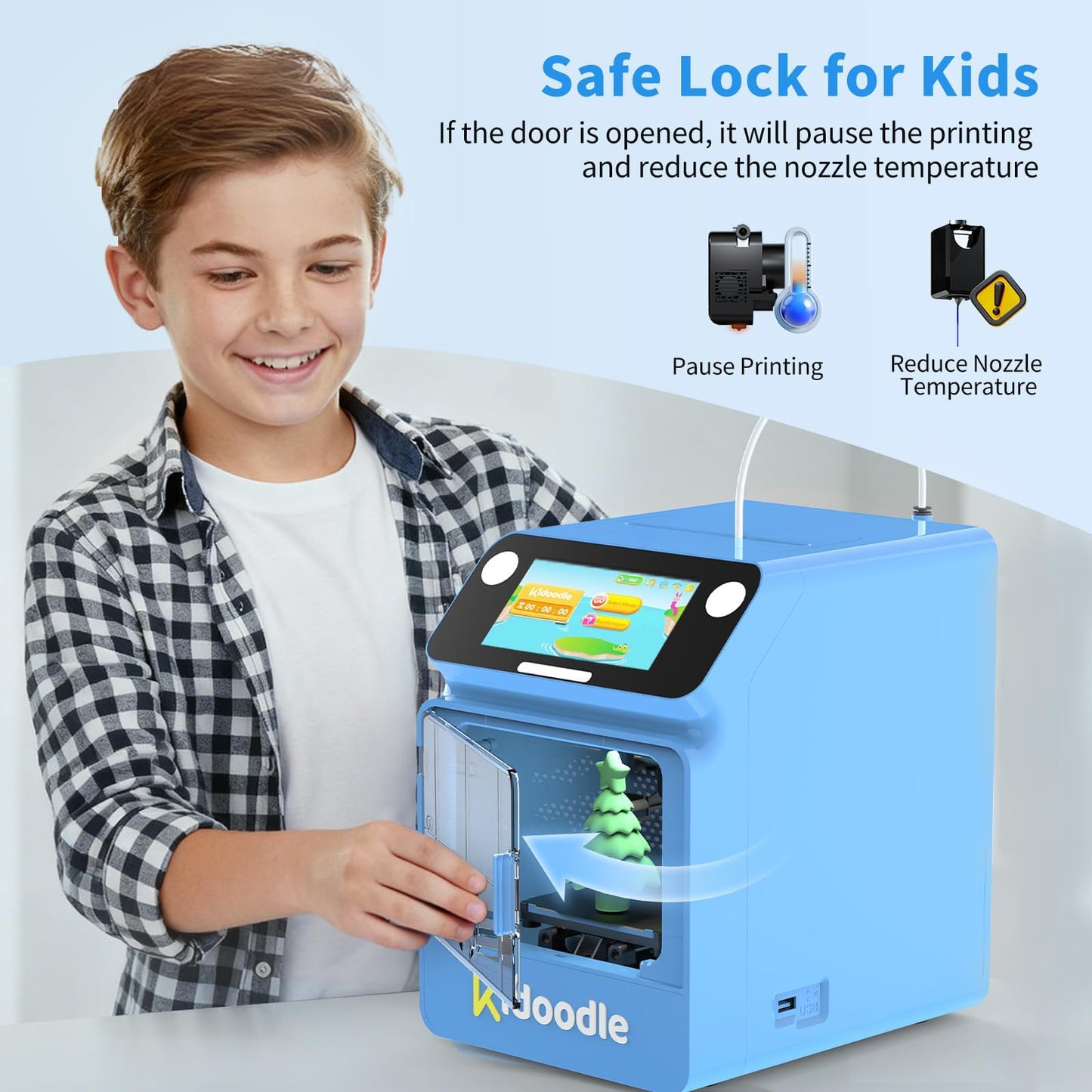 Kidoodle 3D Printer for Kids - Toy 3D Printers, Huge Toy Library Weekly Update, Wi-Fi & App Control, Up to 600mm/s Faster Printing Speed, Mini 3D Printer Kids, Safe for Children, Easy to Use