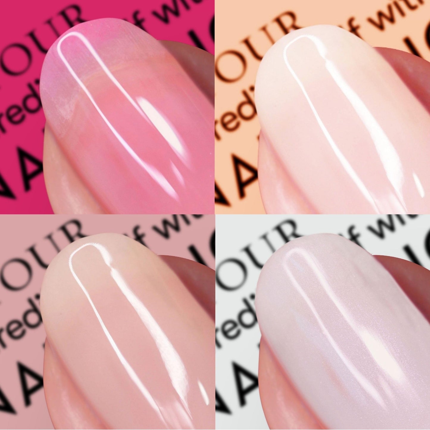 Nails Inc Super Dew Nail Polish Quad, Glow Enhancing Shades, Clean Girl Aesthetic, Fast Drying, Long Lasting, Chip Resistant, Ai