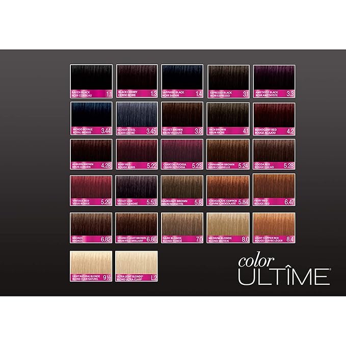 Schwarzkopf Color Ultime 4.2 Mahogany Red Hair Dye, Permanent Intense Red with Diamond Brilliance, Fade-Resistant, Covers Grays, All Hair Textures