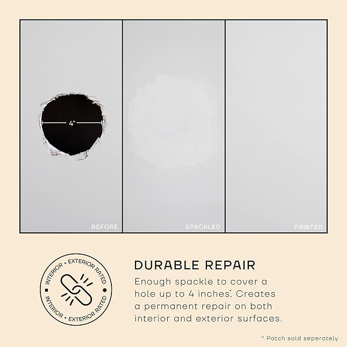 soto Small Hole Repair, White Spackle, 8 Ounces (No. 01 Perfect White) — High Strength Small Hole Filler for use on: Walls, Drywall, Ceiling, Furniture, Cabinets