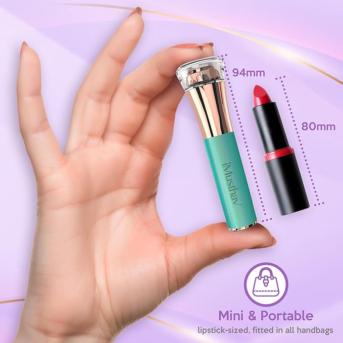 Facial Hair Remover for Women – Painless 16mm Dual Ring Floating Head Blade, Portable, Electric Razor & Epilator for Flawless Face, Lips & Chin – with 18K Gold-Plated Head, 360° LED Light