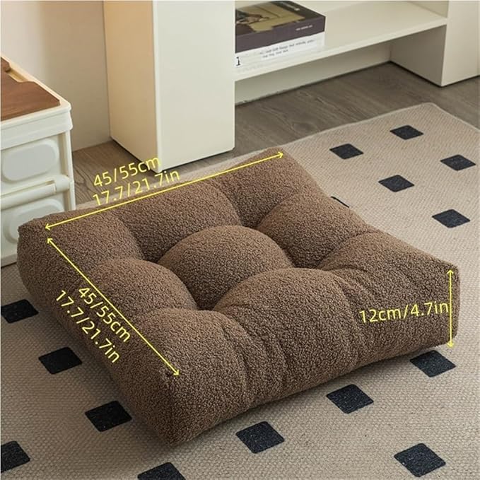 Stylish Ottoman Pouf, Cushioned Foot Stool, Comfortable Floor Seat Cushion, Meditation Cushion, Sofa Cushion for Living Room and Bedroom(Gray,21.7 * 21.7 * 4.7in)