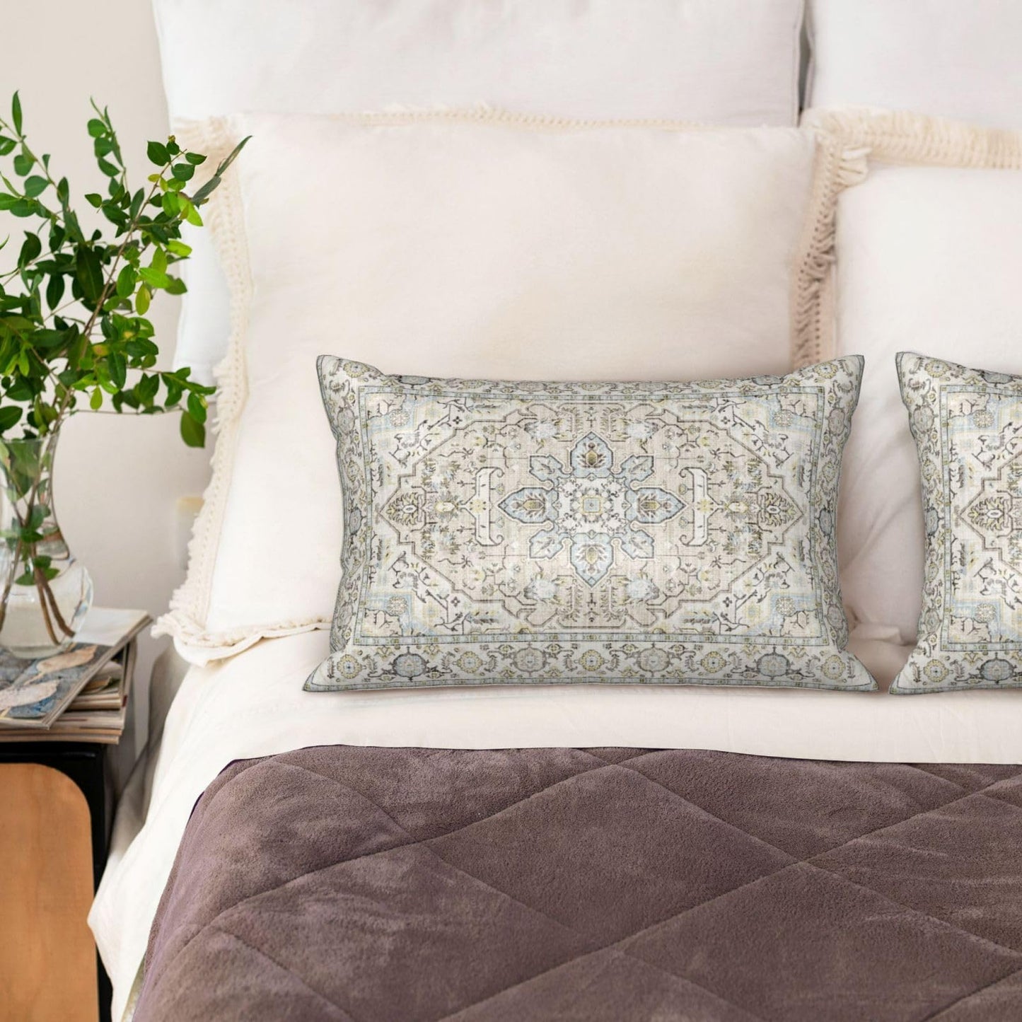1 Pack Satin Pillowcase for Hair and Skin Modern Beige Carpet Imitation Silk Pillowcase with Hidden Zipper Soft Breathable Smooth Cooling Pillow Cover Standard Size for Bedroom Sofa 20”x26”