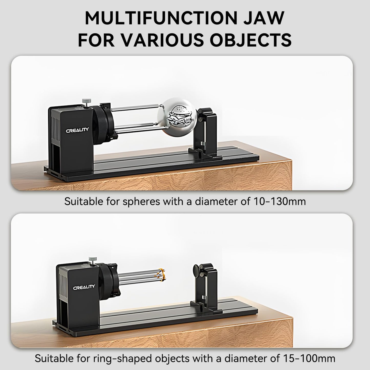 Creality Laser Rotary Roller Pro, 4-in-1 Y-axis Rotary Chuck for Creality Falcon Series Laser Engravers, Includes M6 Riser for Falcon A1, Multi-Function Rotary Kit with Goggles for Cylindrical Objects