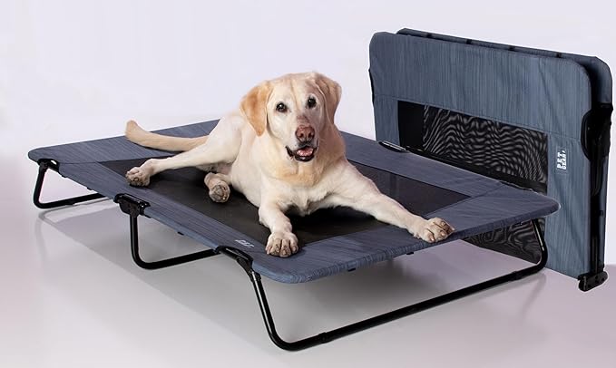 Pet Gear Lifestyle Pet Cot Elevated Bed, No Assembly Required, Premium Tear Resistant Cooling Mesh, Indoor & Outdoor, Ligh...