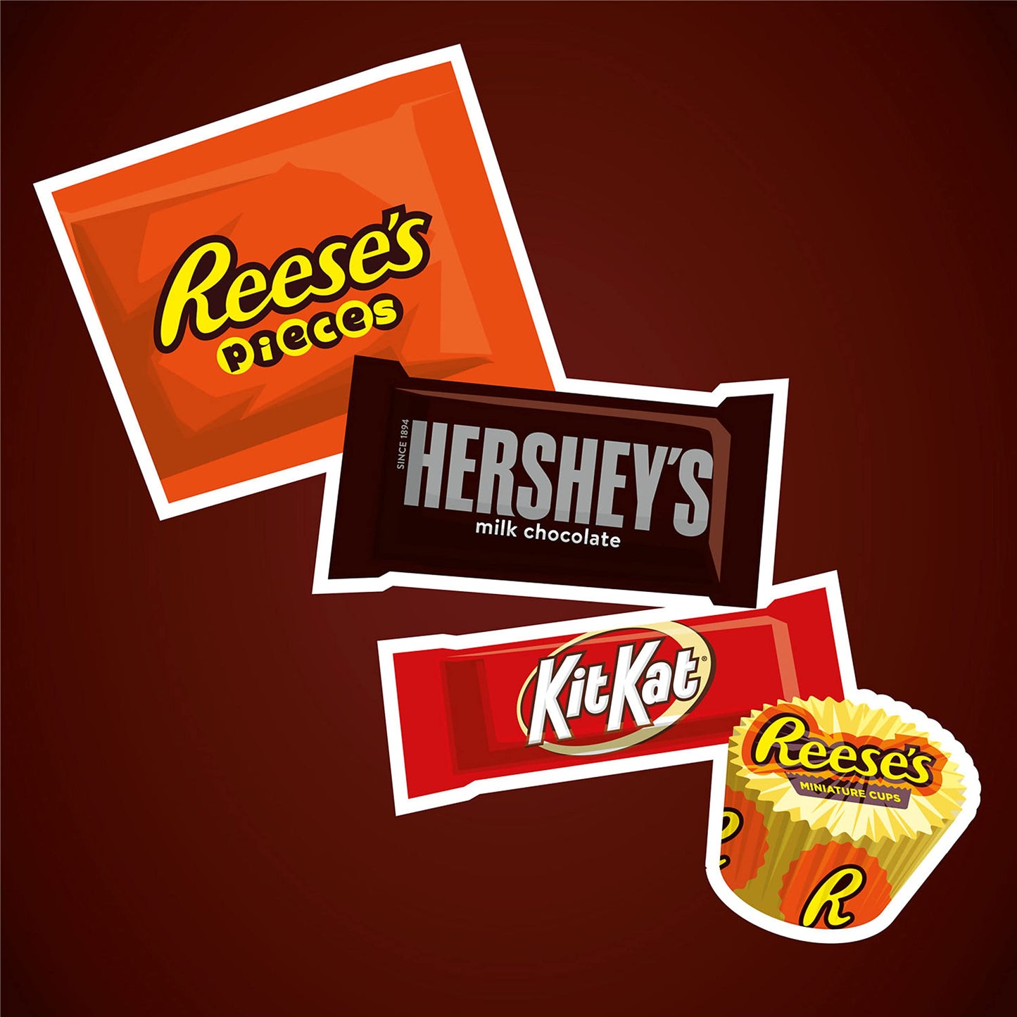 HERSHEY'S, KIT KAT and REESE'S Assorted Flavored Candy Party Pack, 33.38 oz