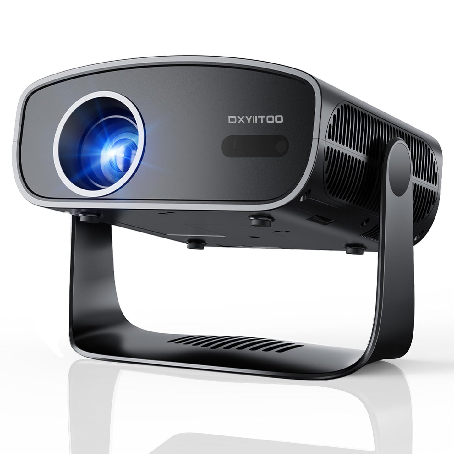 【Compatible with Netflix & Native 1080P】Smart Projector with WiFi and Bluetooth, 4K Support Home Movie Projector, Auto Focus & Keystone Portable Outdoor Projector, Wireless Proyector for Bedroom,Black